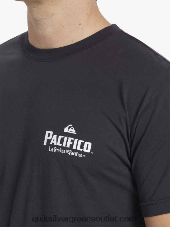t-shirt με γραφικά vibes Quiksilver x Pacifico άνδρες 66LP8410 ασφαλτικό σκυρόδερμα