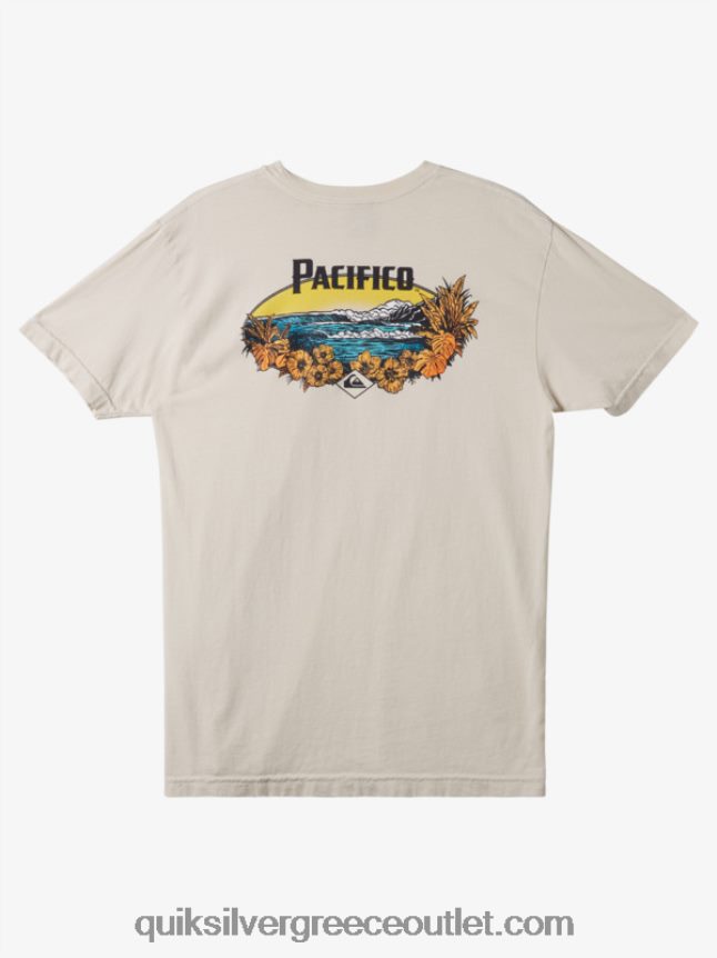 t-shirt με γραφικά vibes Quiksilver x Pacifico άνδρες 66LP849 πέτρα