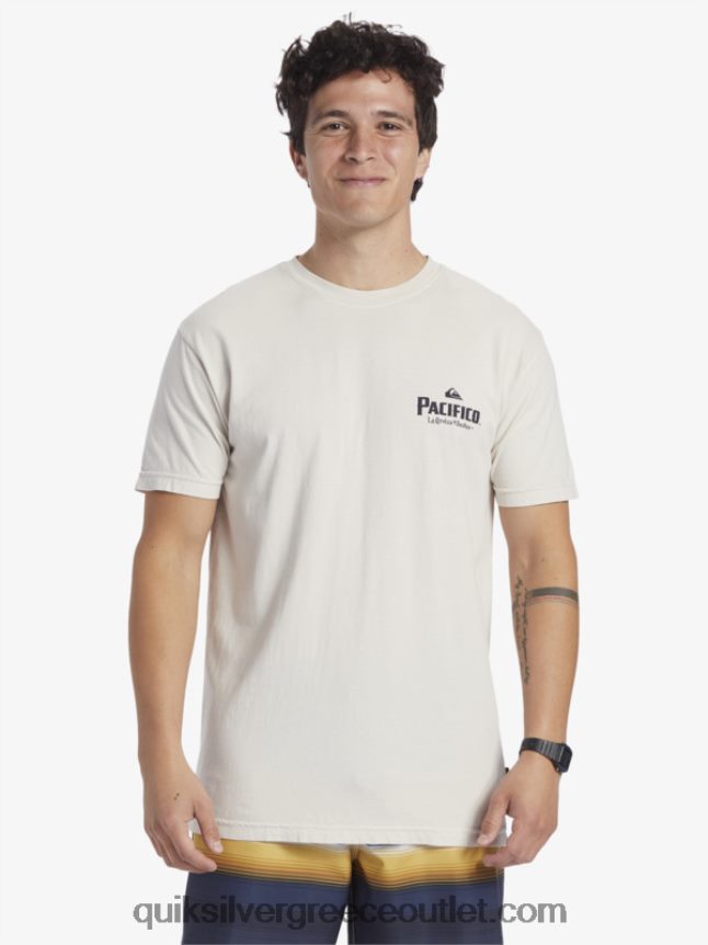 t-shirt με γραφικά vibes Quiksilver x Pacifico άνδρες 66LP849 πέτρα