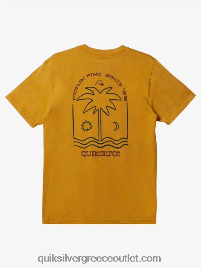 νέο μπλουζάκι take mod Quiksilver άνδρες 66LP841073 λαμπερό χρυσό ρείκι