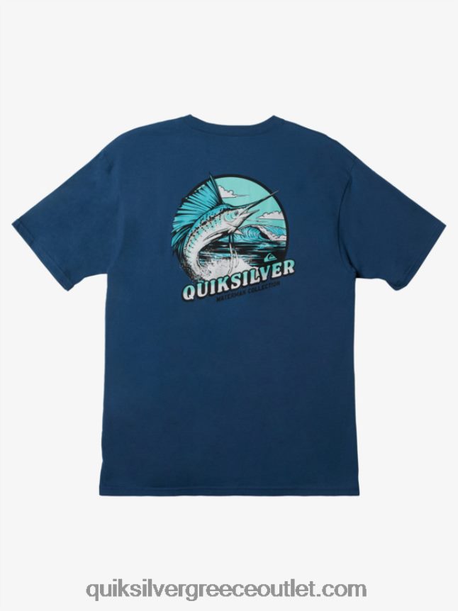 μπλουζάκι με πτερύγια waterman Quiksilver άνδρες 66LP841046 σημαία μπλε