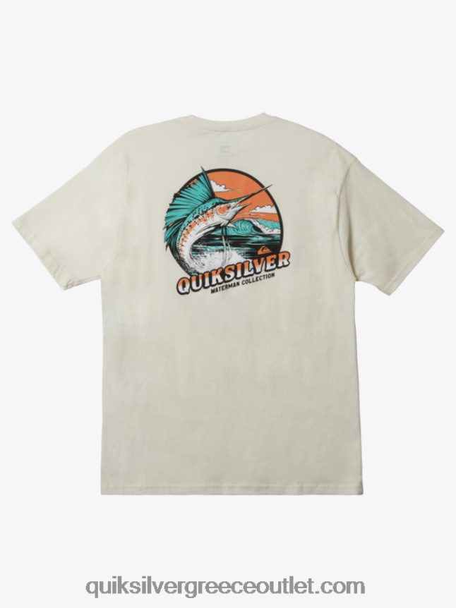 μπλουζάκι με πτερύγια waterman Quiksilver άνδρες 66LP841047 αντίκα λευκό