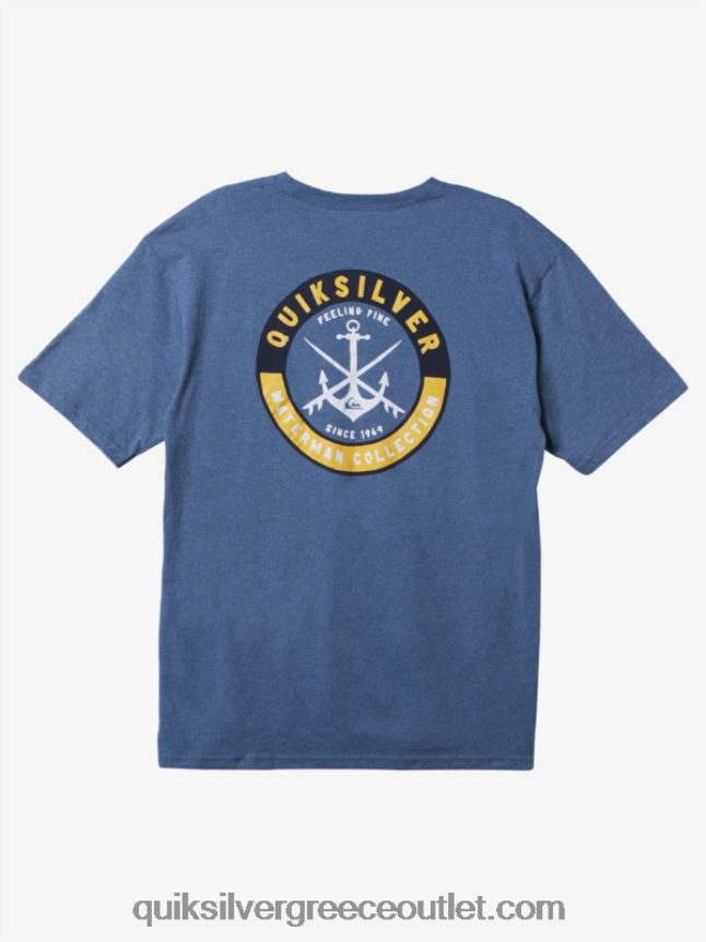 μπλουζάκι waterman ανέμελες συνεδρίες Quiksilver άνδρες 66LP841484 σημαία μπλε ρείκι