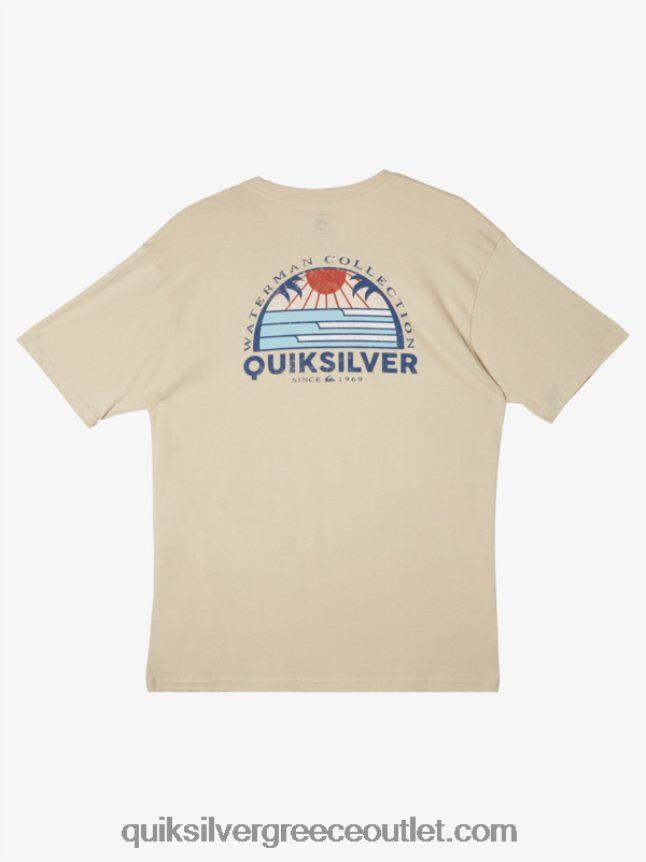 μπλουζάκι με θέα waterman Quiksilver άνδρες 66LP8438 καστανό ρύζι