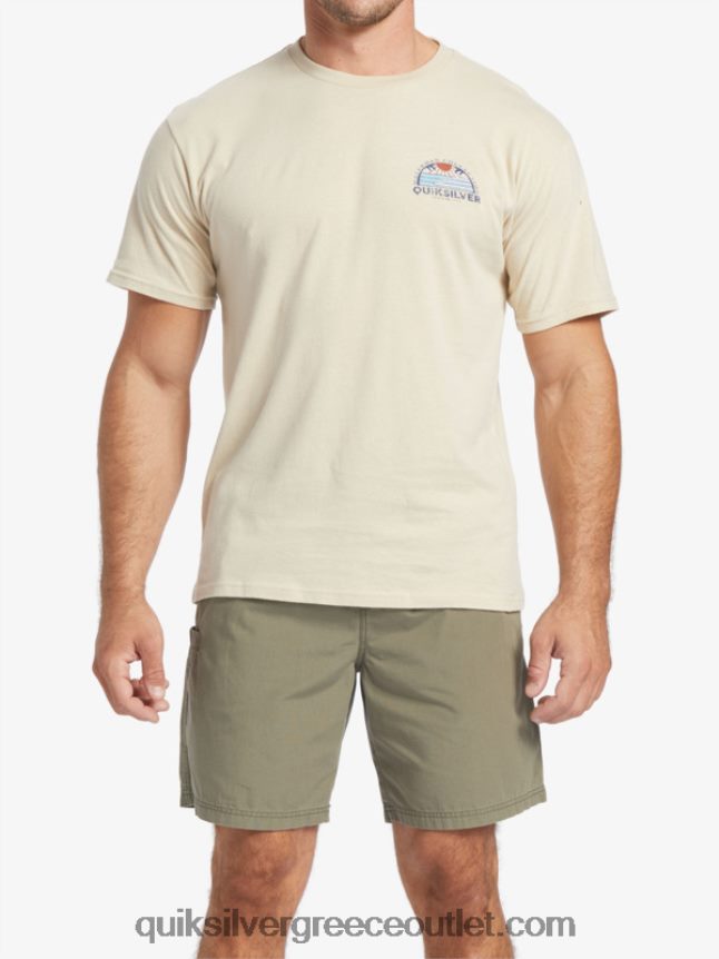 μπλουζάκι με θέα waterman Quiksilver άνδρες 66LP8438 καστανό ρύζι