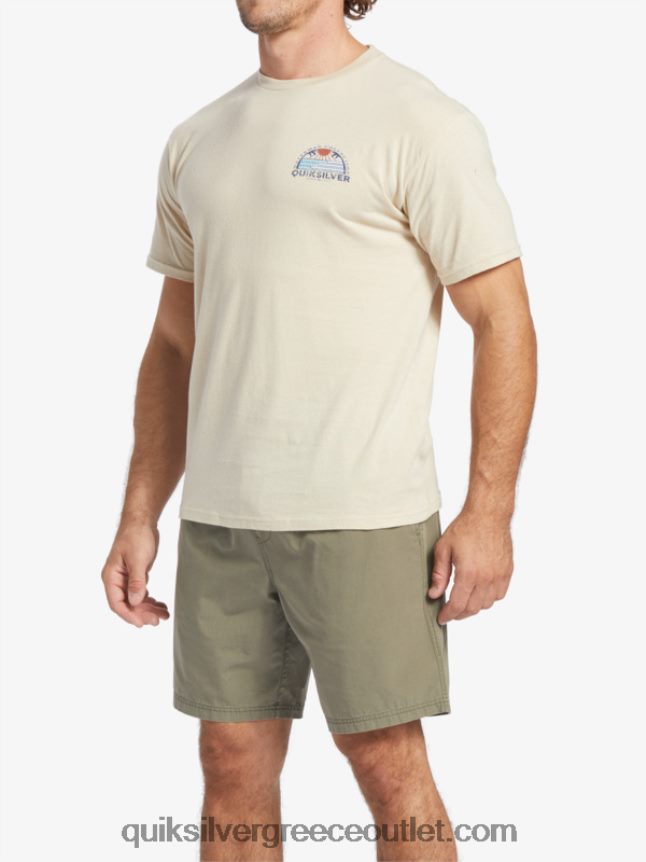 μπλουζάκι με θέα waterman Quiksilver άνδρες 66LP8438 καστανό ρύζι