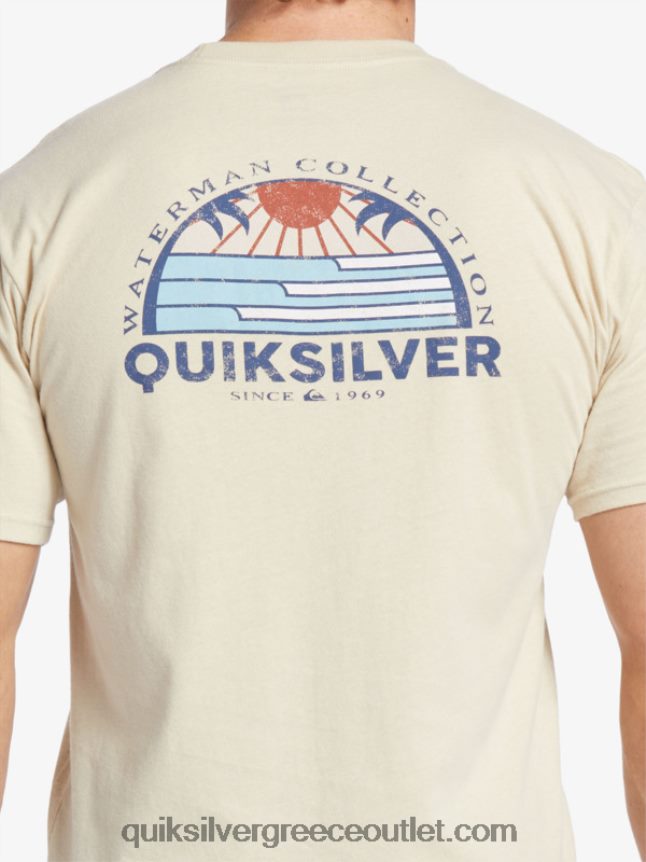 μπλουζάκι με θέα waterman Quiksilver άνδρες 66LP8438 καστανό ρύζι
