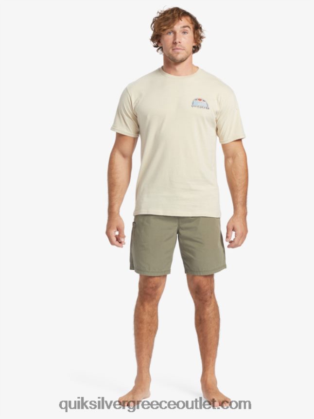 μπλουζάκι με θέα waterman Quiksilver άνδρες 66LP8438 καστανό ρύζι