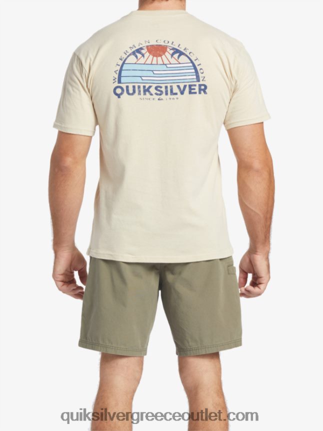 μπλουζάκι με θέα waterman Quiksilver άνδρες 66LP8438 καστανό ρύζι