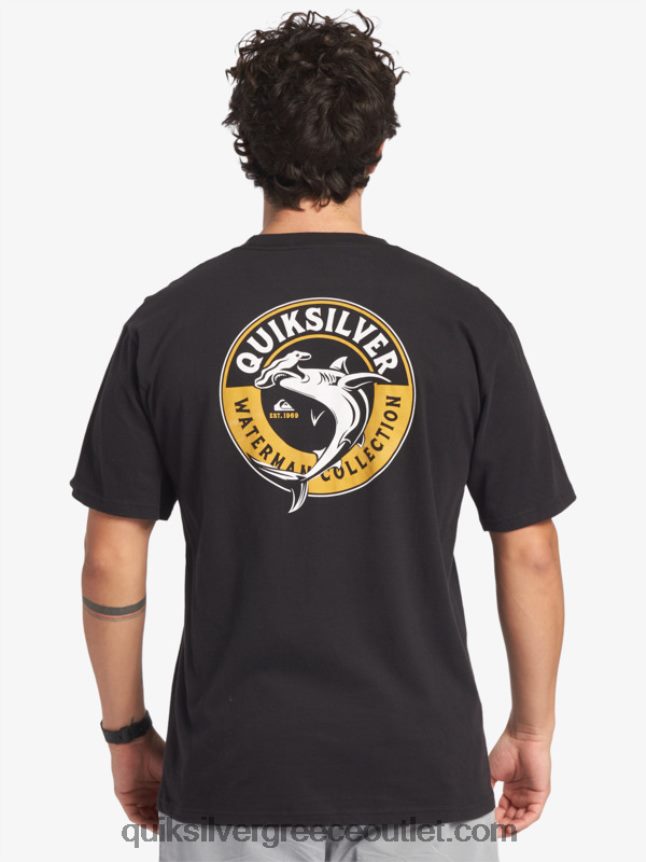 μπλουζάκι θαλάσσιου καρχαρία waterman Quiksilver άνδρες 66LP8440 μαύρος