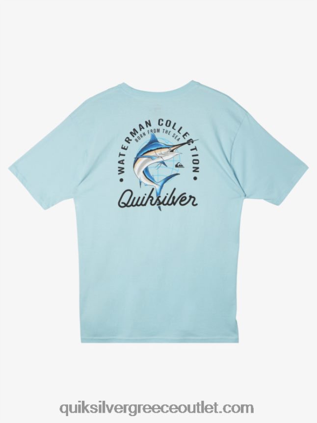 μπλουζάκι waterman ομορφιά στη θάλασσα Quiksilver άνδρες 66LP8451 υδάτινος