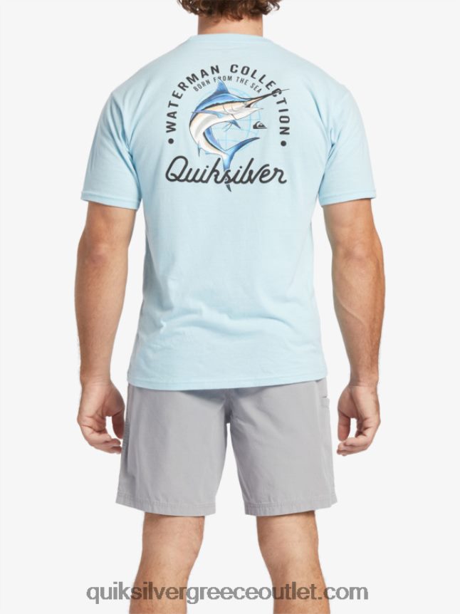 μπλουζάκι waterman ομορφιά στη θάλασσα Quiksilver άνδρες 66LP8451 υδάτινος