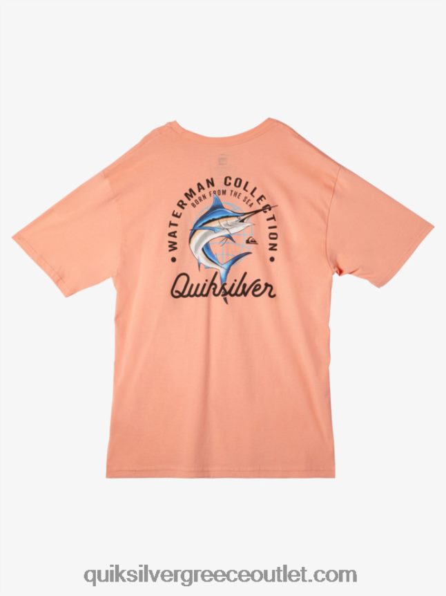 μπλουζάκι waterman ομορφιά στη θάλασσα Quiksilver άνδρες 66LP8452 ροδακινί ροζ