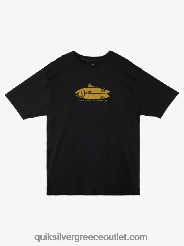 μπλουζάκι waterman fish tales Quiksilver άνδρες 66LP8458 μαύρος
