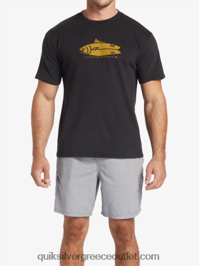 μπλουζάκι waterman fish tales Quiksilver άνδρες 66LP8458 μαύρος