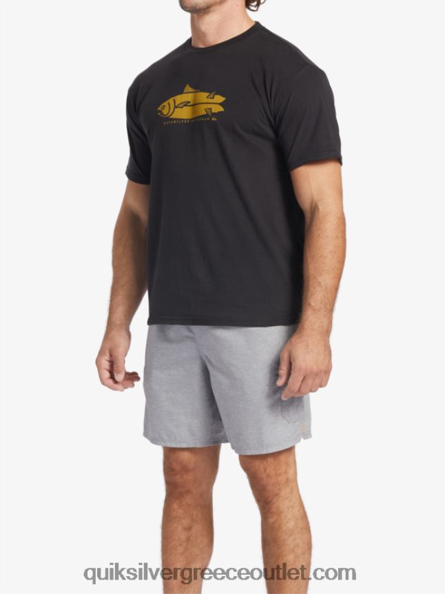 μπλουζάκι waterman fish tales Quiksilver άνδρες 66LP8458 μαύρος