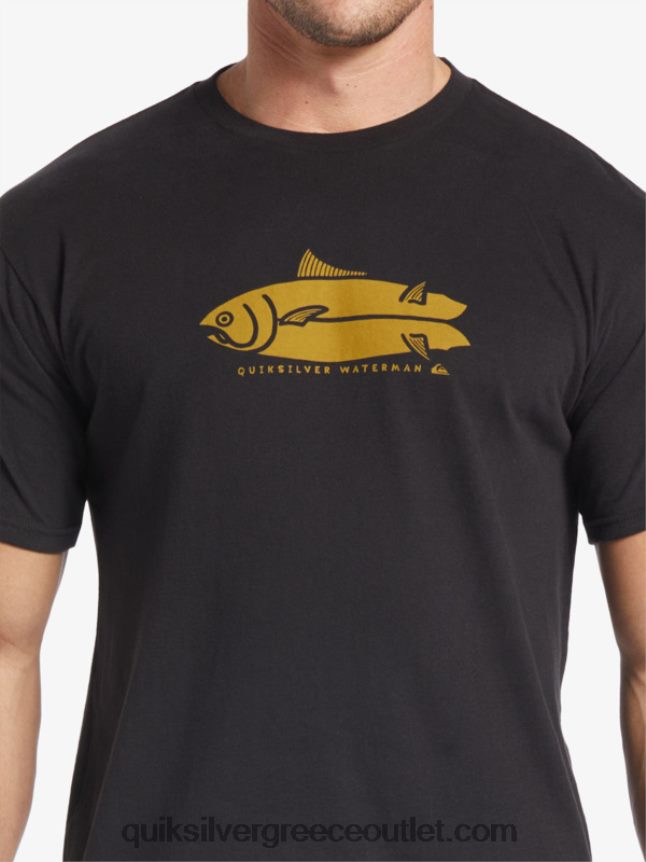 μπλουζάκι waterman fish tales Quiksilver άνδρες 66LP8458 μαύρος