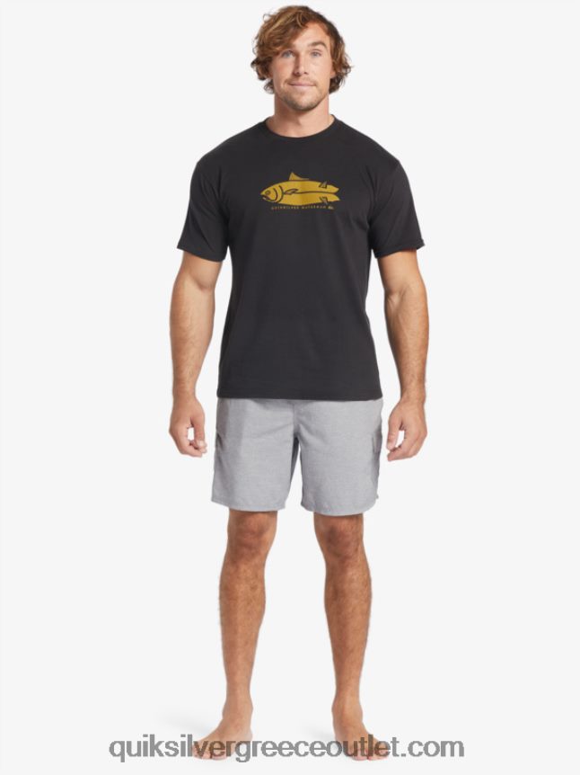 μπλουζάκι waterman fish tales Quiksilver άνδρες 66LP8458 μαύρος