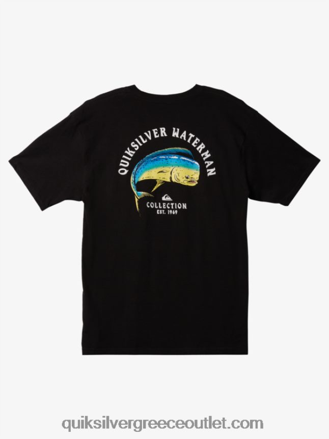 waterman ένταση σε t-shirt Quiksilver άνδρες 66LP841341 μαύρος