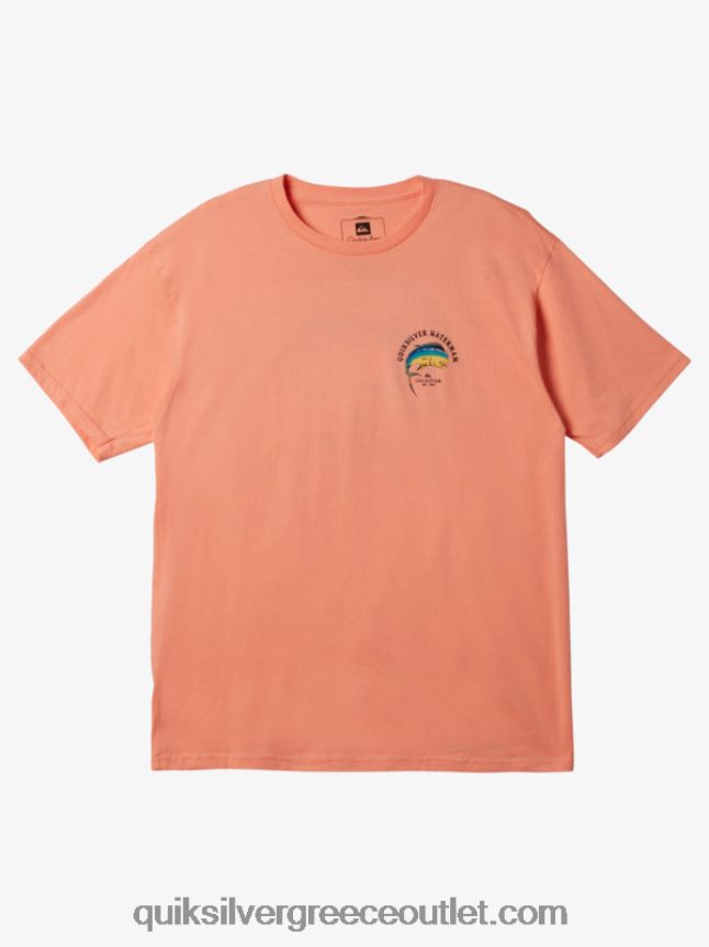 waterman ένταση σε t-shirt Quiksilver άνδρες 66LP841342 ροδακινί ροζ
