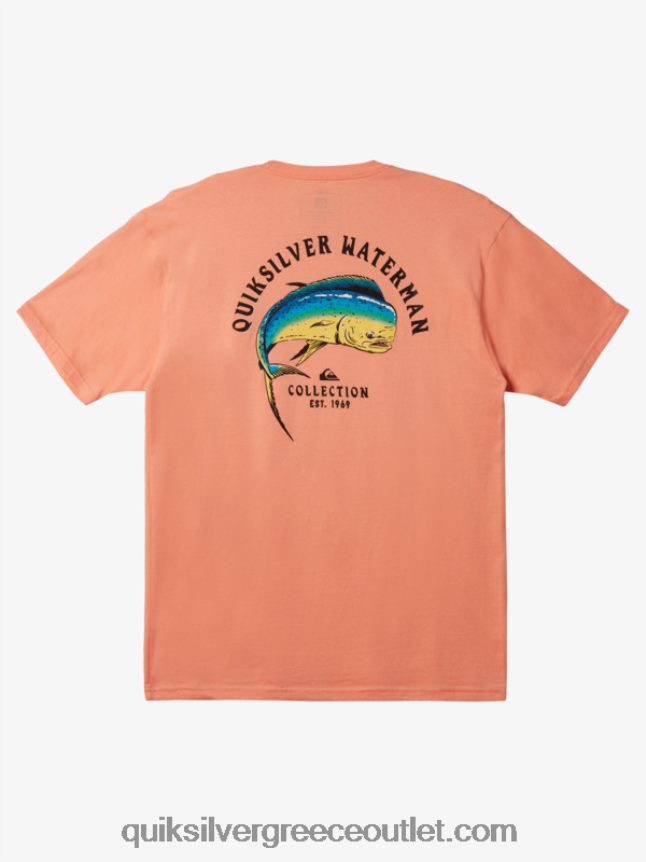 waterman ένταση σε t-shirt Quiksilver άνδρες 66LP841342 ροδακινί ροζ