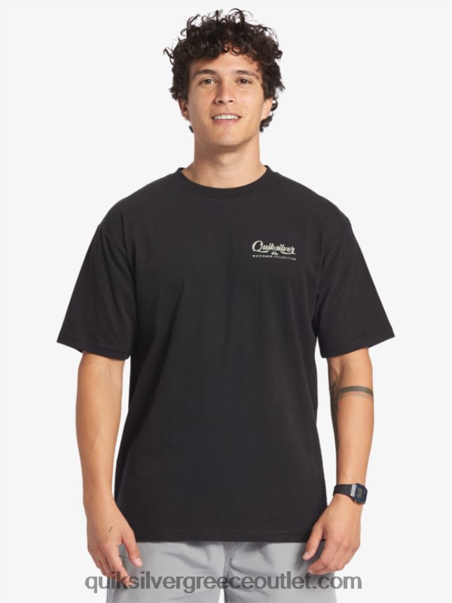 μπλουζάκι waterman undertow Quiksilver άνδρες 66LP8453 μαύρος