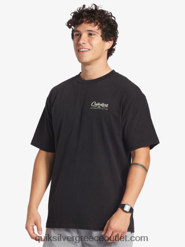 μπλουζάκι waterman undertow Quiksilver άνδρες 66LP8453 μαύρος