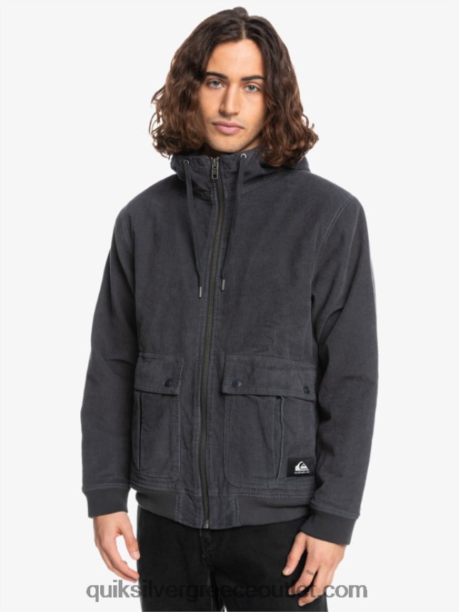 σακάκι κοτλέ τριπλό κορδόνι Quiksilver άνδρες 66LP841558 ασφαλτικό σκυρόδερμα