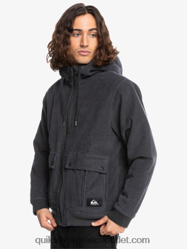 σακάκι κοτλέ τριπλό κορδόνι Quiksilver άνδρες 66LP841558 ασφαλτικό σκυρόδερμα