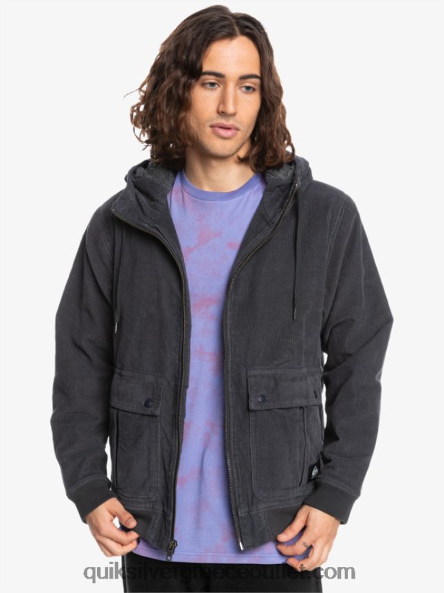σακάκι κοτλέ τριπλό κορδόνι Quiksilver άνδρες 66LP841558 ασφαλτικό σκυρόδερμα