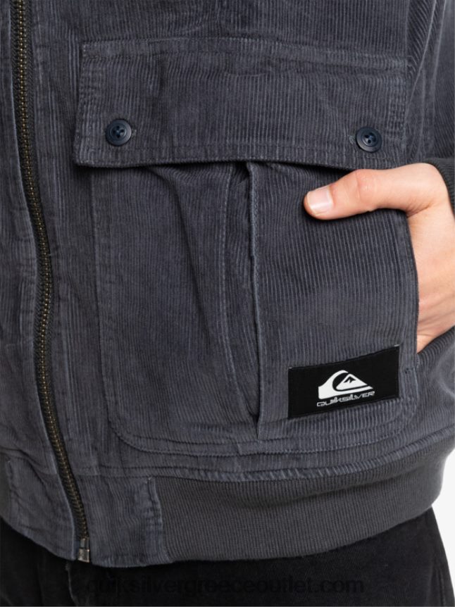σακάκι κοτλέ τριπλό κορδόνι Quiksilver άνδρες 66LP841558 ασφαλτικό σκυρόδερμα