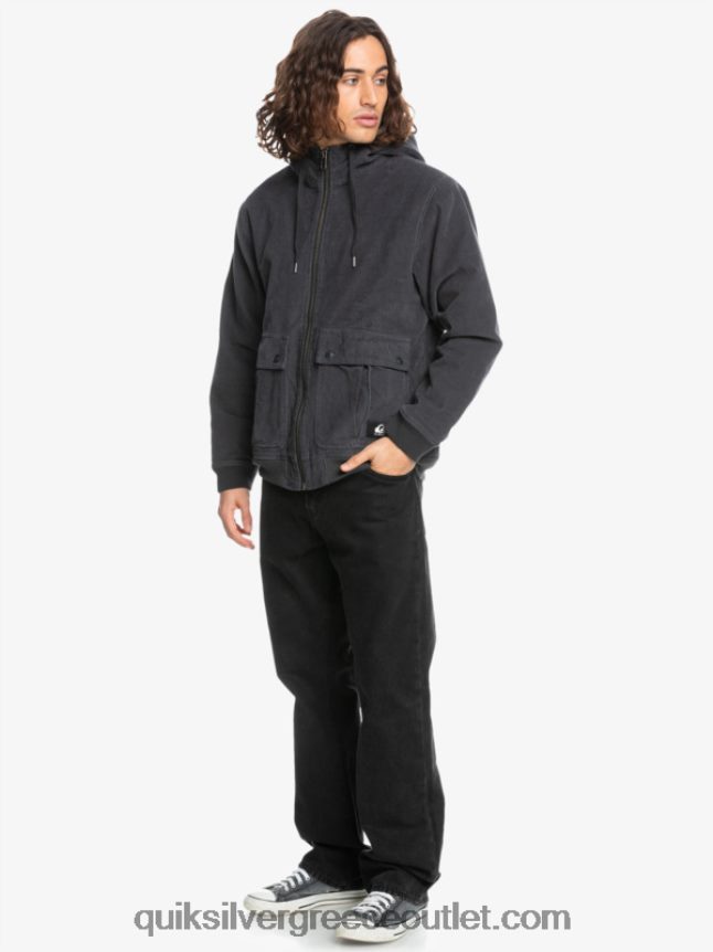 σακάκι κοτλέ τριπλό κορδόνι Quiksilver άνδρες 66LP841558 ασφαλτικό σκυρόδερμα