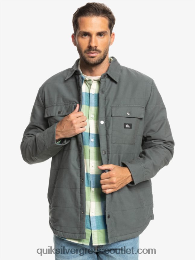 σακάκι αγγαρείας από καμβά Quiksilver άνδρες 66LP841566 σιδερένια πύλη