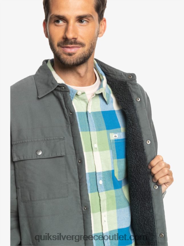 σακάκι αγγαρείας από καμβά Quiksilver άνδρες 66LP841566 σιδερένια πύλη