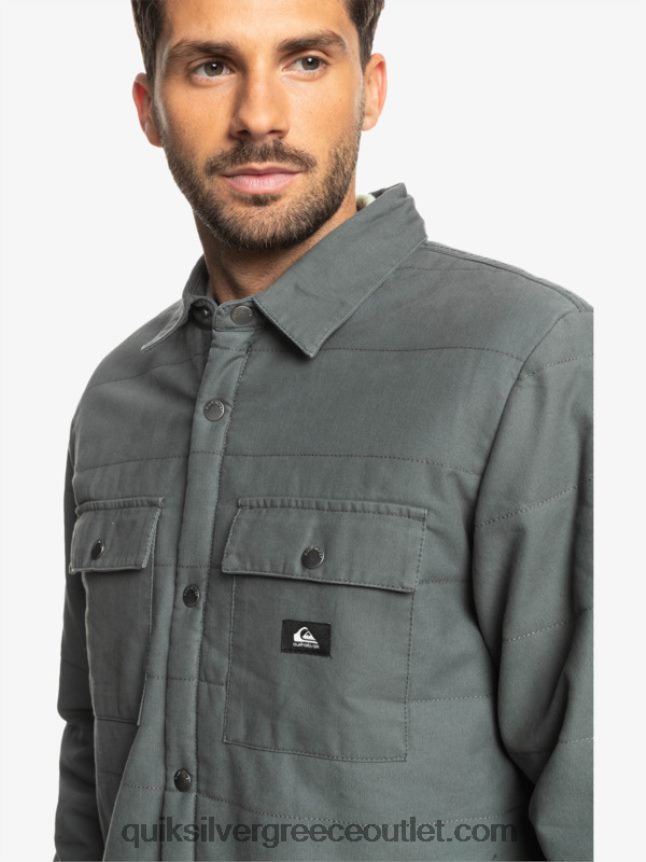 σακάκι αγγαρείας από καμβά Quiksilver άνδρες 66LP841566 σιδερένια πύλη