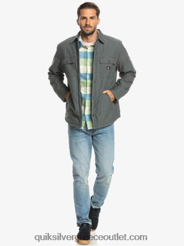 σακάκι αγγαρείας από καμβά Quiksilver άνδρες 66LP841566 σιδερένια πύλη