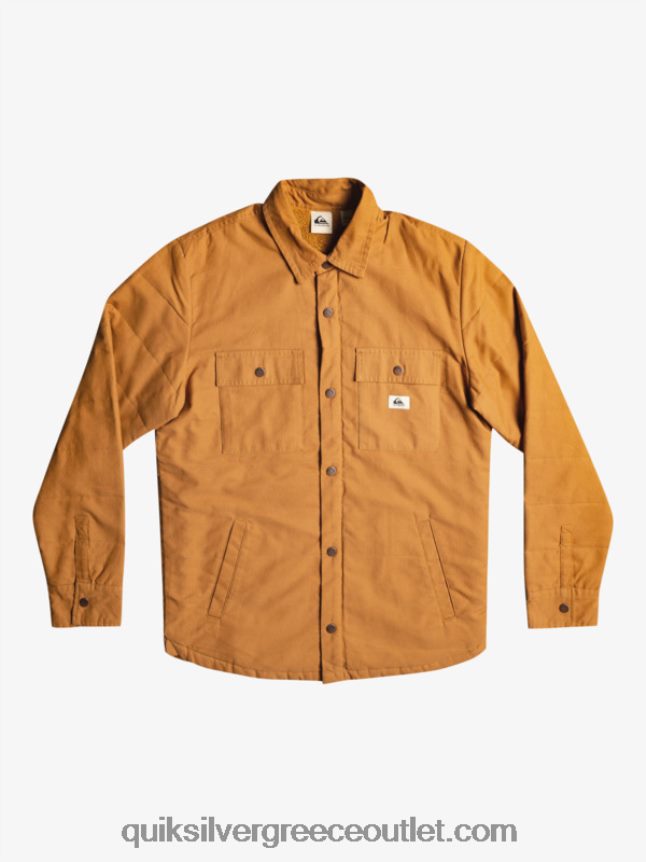 σακάκι αγγαρείας από καμβά Quiksilver άνδρες 66LP841567 καστανή ζάχαρη