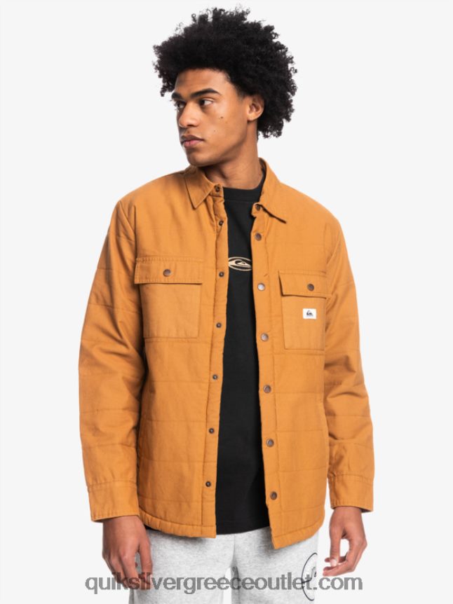 σακάκι αγγαρείας από καμβά Quiksilver άνδρες 66LP841567 καστανή ζάχαρη