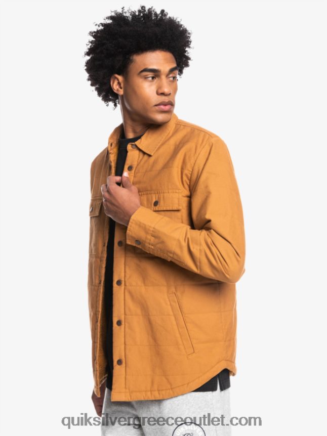σακάκι αγγαρείας από καμβά Quiksilver άνδρες 66LP841567 καστανή ζάχαρη