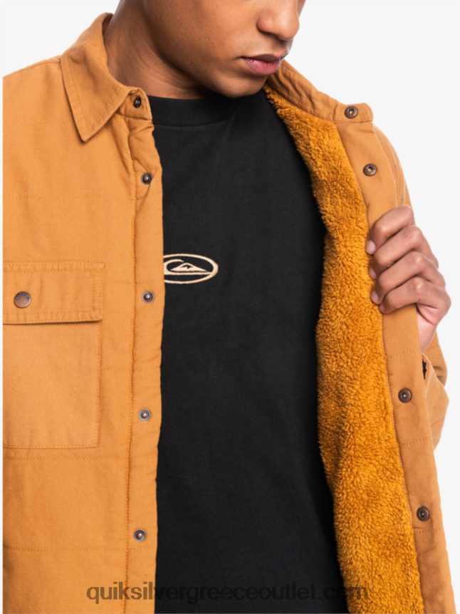 σακάκι αγγαρείας από καμβά Quiksilver άνδρες 66LP841567 καστανή ζάχαρη