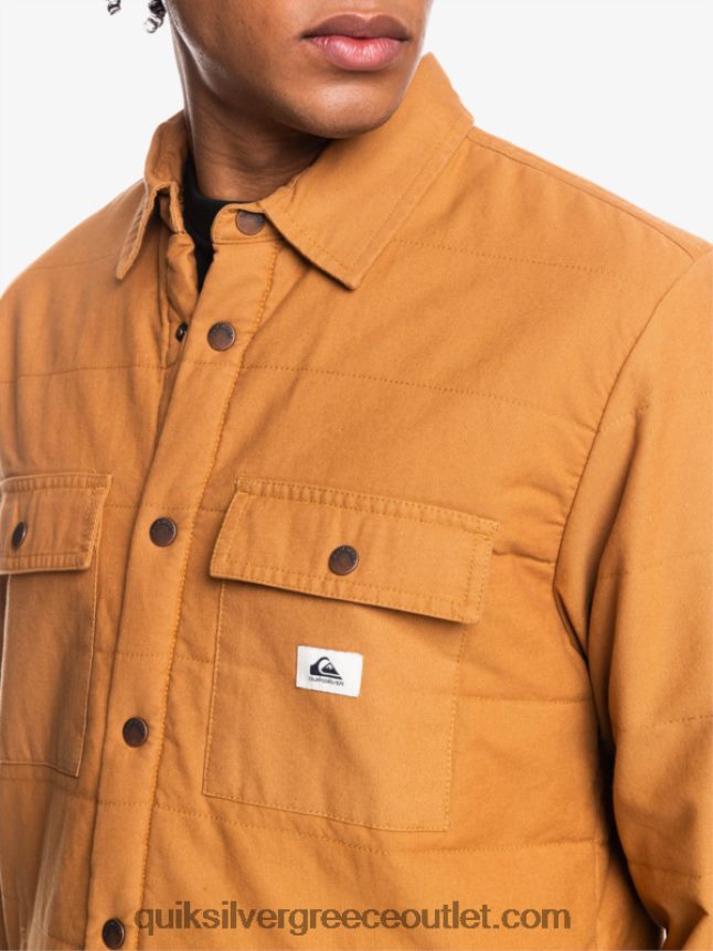 σακάκι αγγαρείας από καμβά Quiksilver άνδρες 66LP841567 καστανή ζάχαρη