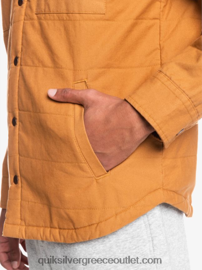 σακάκι αγγαρείας από καμβά Quiksilver άνδρες 66LP841567 καστανή ζάχαρη