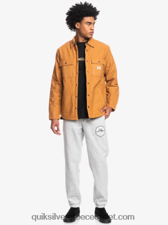 σακάκι αγγαρείας από καμβά Quiksilver άνδρες 66LP841567 καστανή ζάχαρη