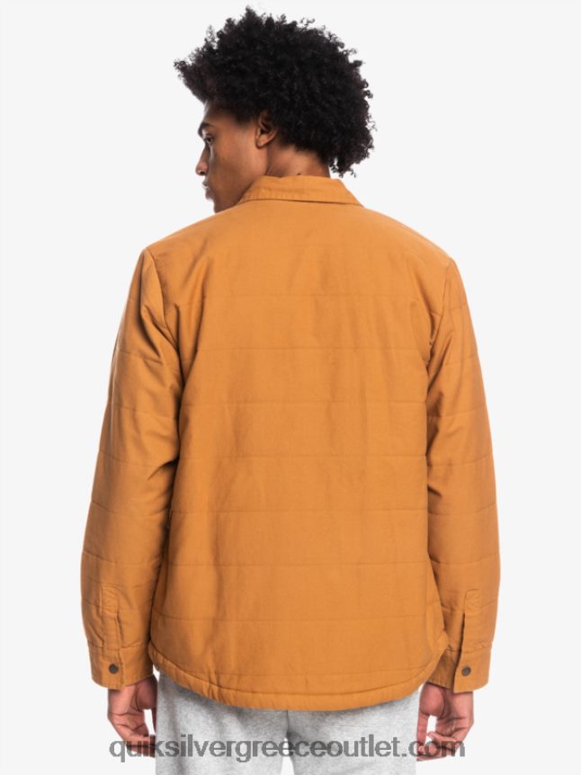 σακάκι αγγαρείας από καμβά Quiksilver άνδρες 66LP841567 καστανή ζάχαρη