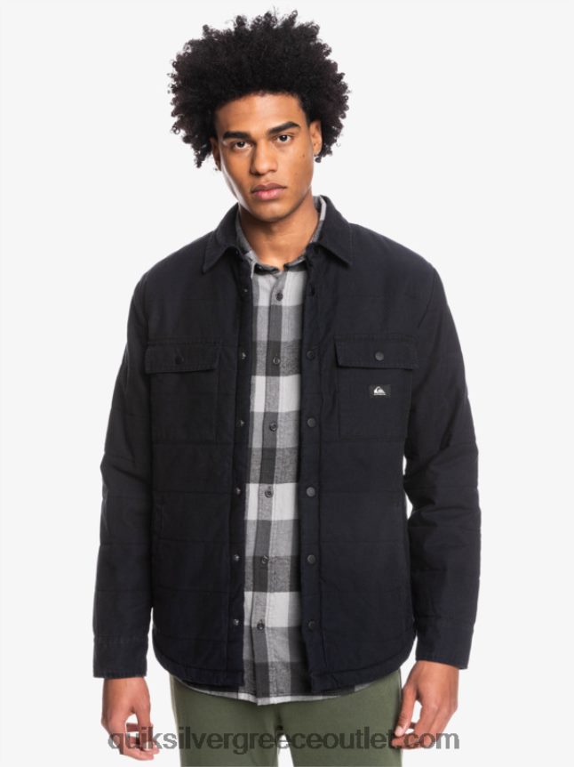σακάκι αγγαρείας από καμβά Quiksilver άνδρες 66LP841568 μαύρος