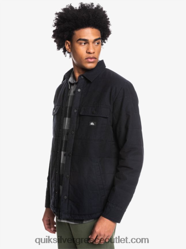 σακάκι αγγαρείας από καμβά Quiksilver άνδρες 66LP841568 μαύρος