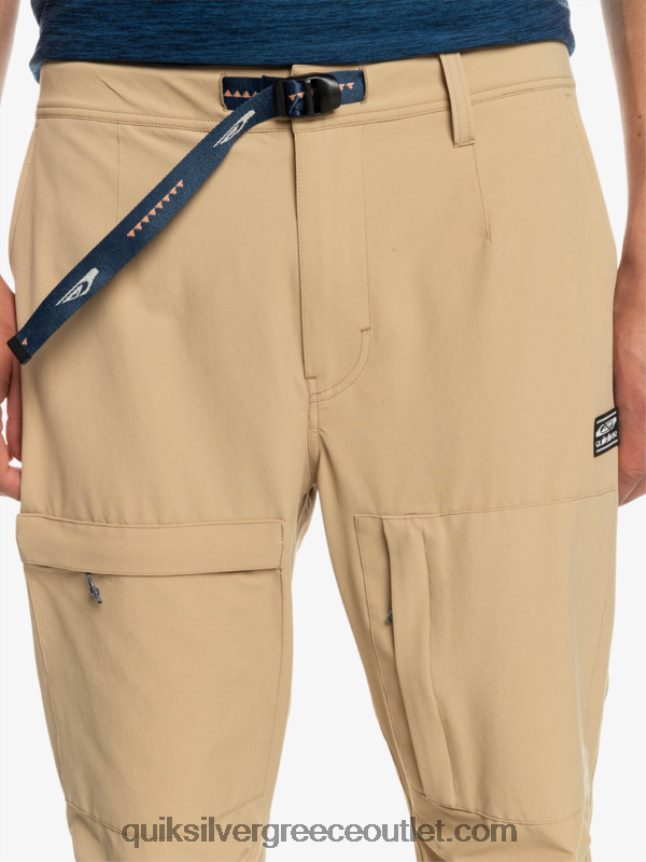 παντελόνι cargo με θαλάσσιο κρεβάτι Quiksilver άνδρες 66LP841846 ταννίνη