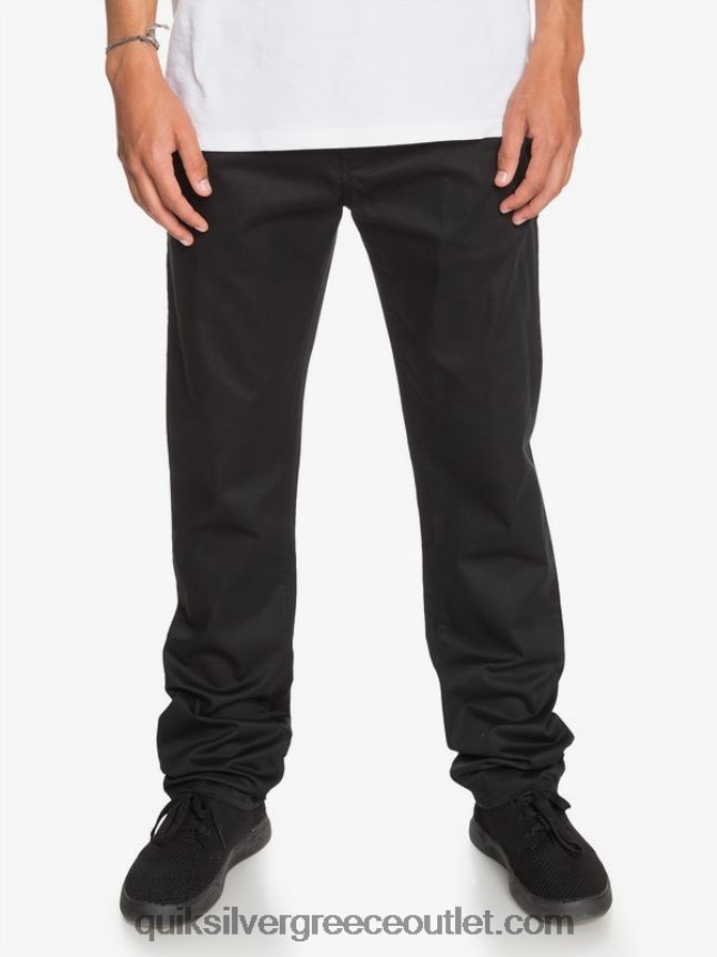 καθημερινό παντελόνι chino τσέπης Quiksilver άνδρες 66LP841160 μαύρος