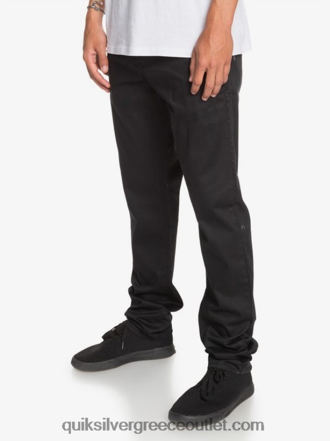 καθημερινό παντελόνι chino τσέπης Quiksilver άνδρες 66LP841160 μαύρος