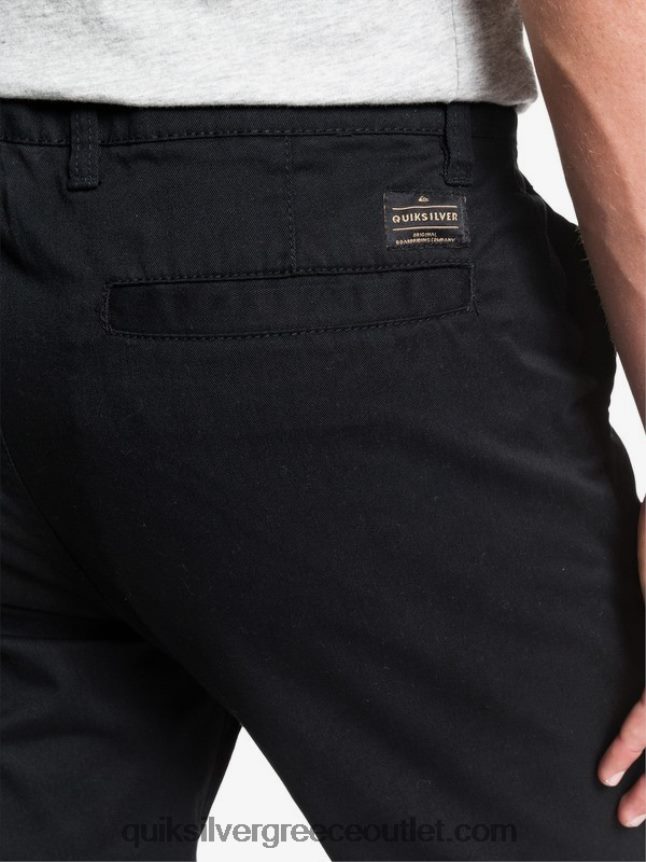 καθημερινό παντελόνι chino τσέπης Quiksilver άνδρες 66LP841160 μαύρος